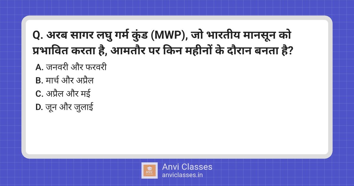 Arabian Sea Mini Warm Pool Formation Months