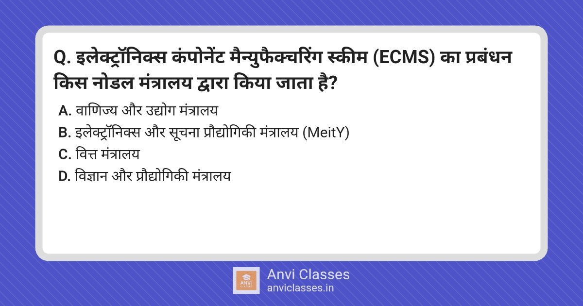 ECMS Nodal Ministry & India’s Electronics Ecosystem