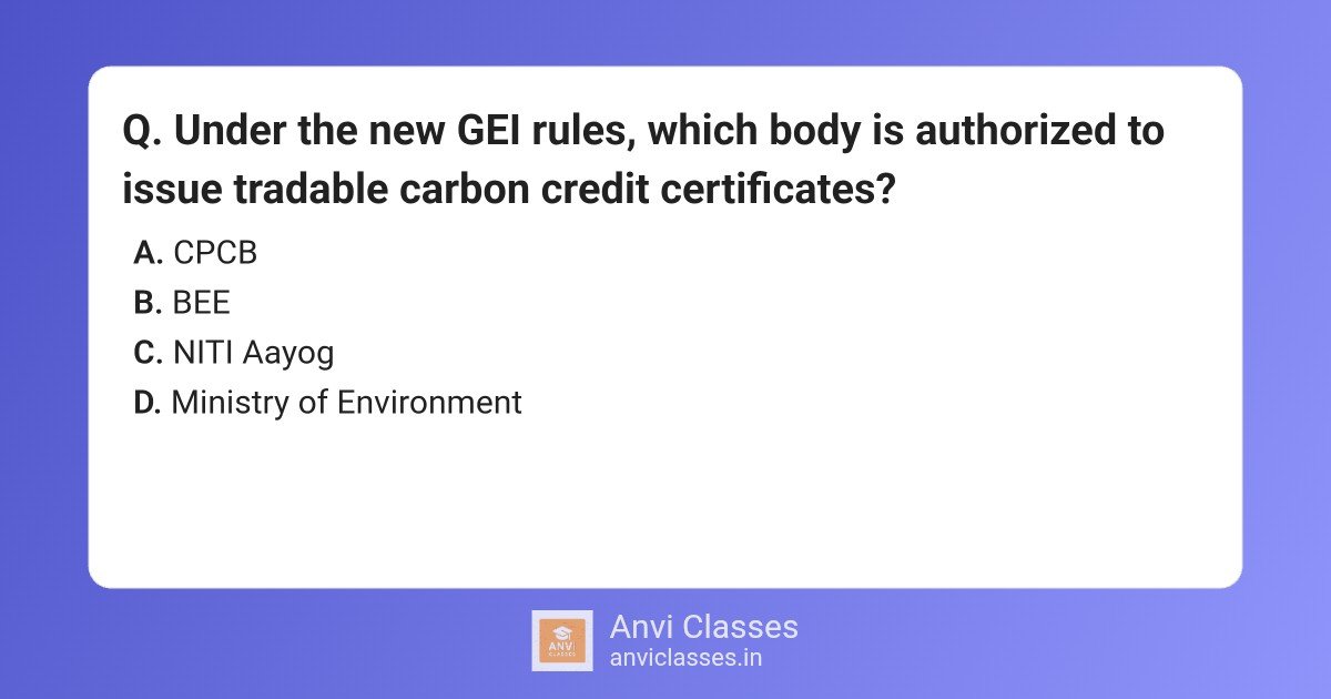 GEI Rules Carbon Credit Issuing Authority