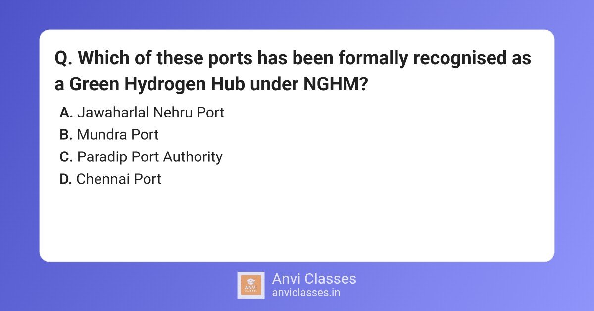 Green Hydrogen Hub Ports under NGHM India