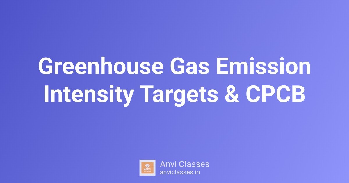 Greenhouse Gas Emission Intensity Targets & CPCB