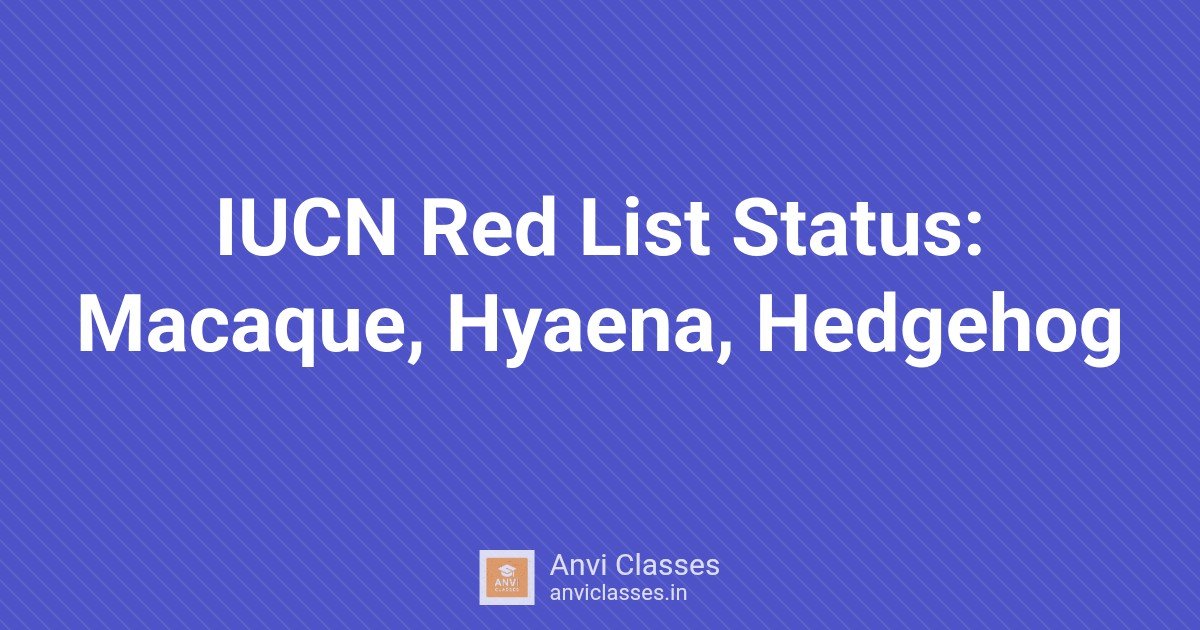 IUCN Red List Status: Macaque, Hyaena, Hedgehog