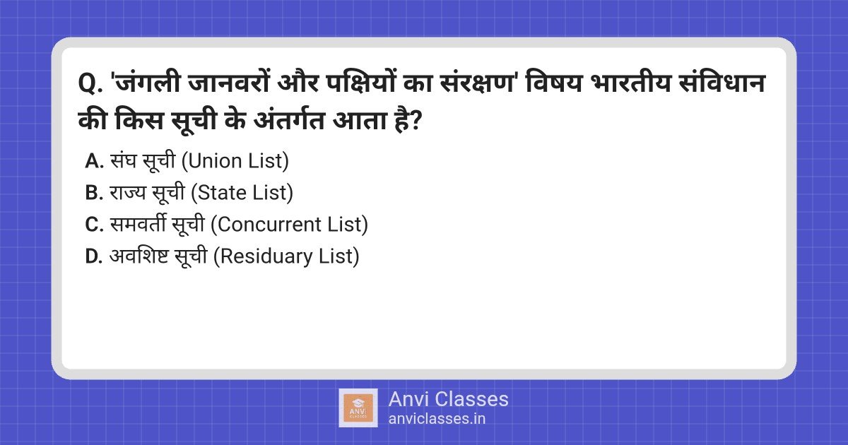 Indian Constitution: Wild Animals & Birds Protection