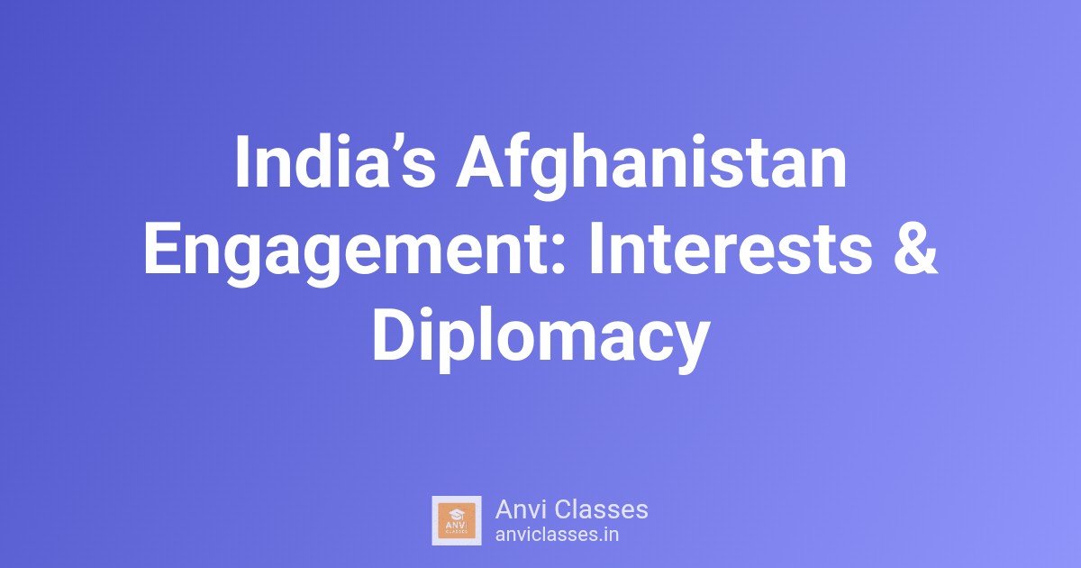 India’s Afghanistan Engagement: Interests & Diplomacy