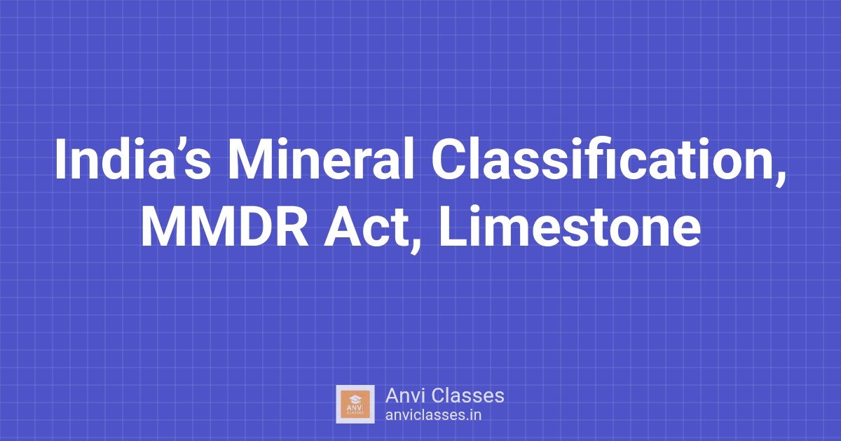India’s Mineral Classification, MMDR Act, Limestone