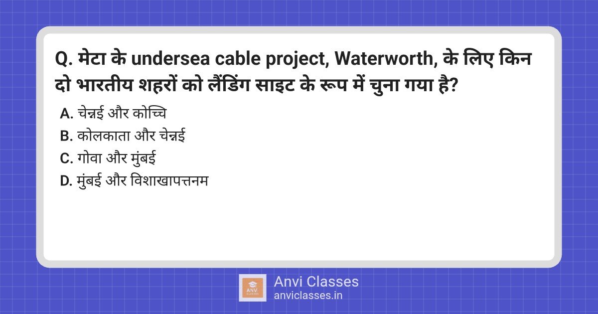 Meta Waterworth Cable: Mumbai & Visakhapatnam