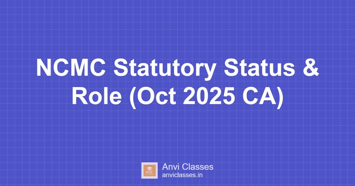 NCMC Statutory Status & Role (Oct 2025 CA)