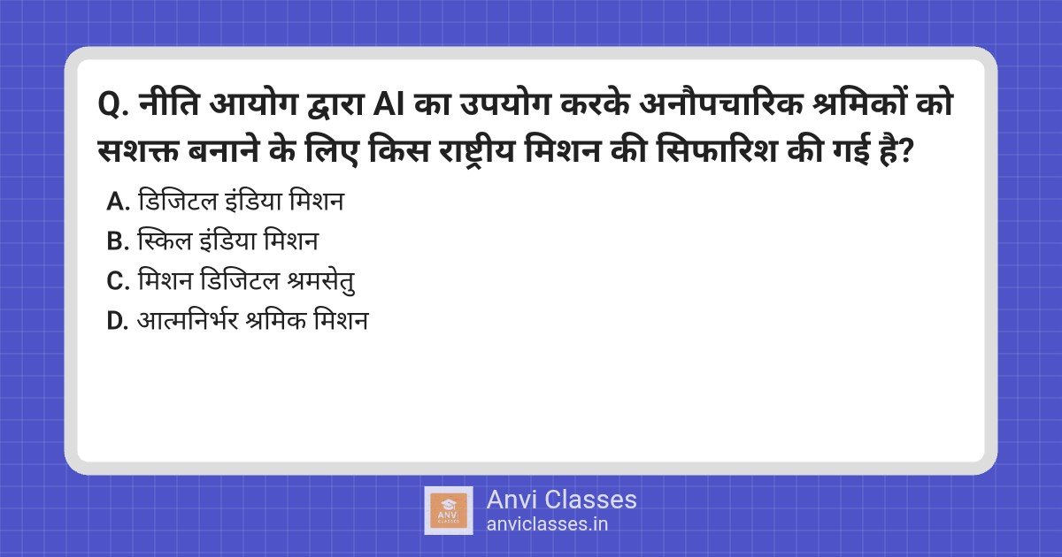 NITI Aayog’s Mission Digital ShramSetu for Workers