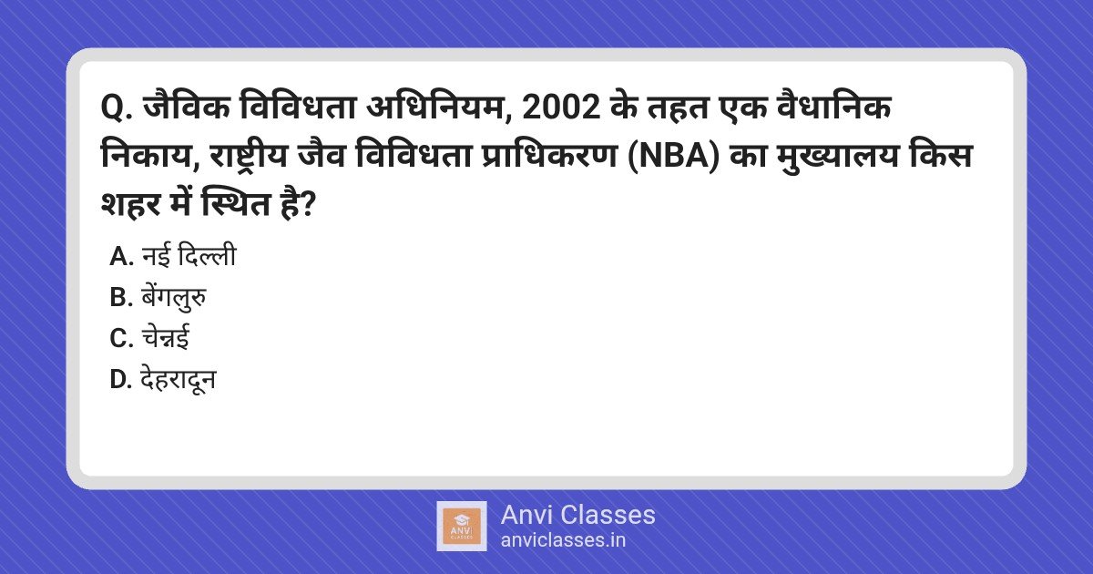 National Biodiversity Authority: Headquarters Location