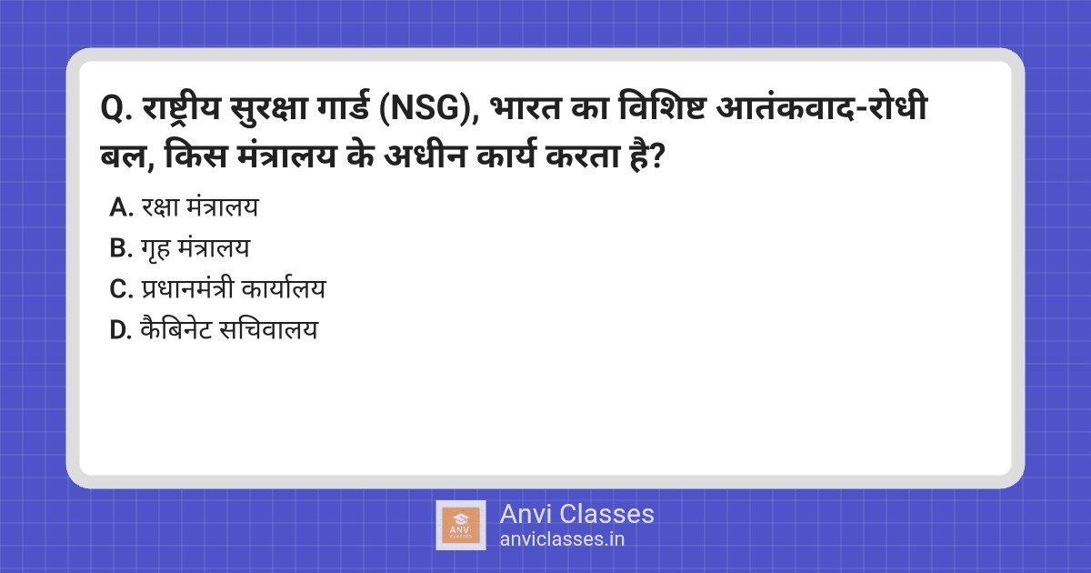 National Security Guard (NSG) Ministry