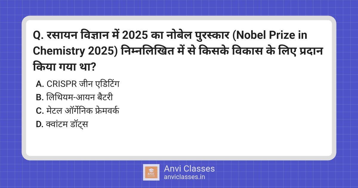 Nobel Prize Chemistry 2025: Metal Organic Frameworks (MOFs)