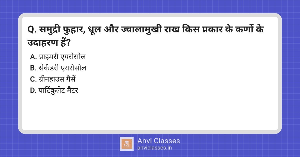 Primary Aerosols: Sea Spray, Dust & Volcanic Ash