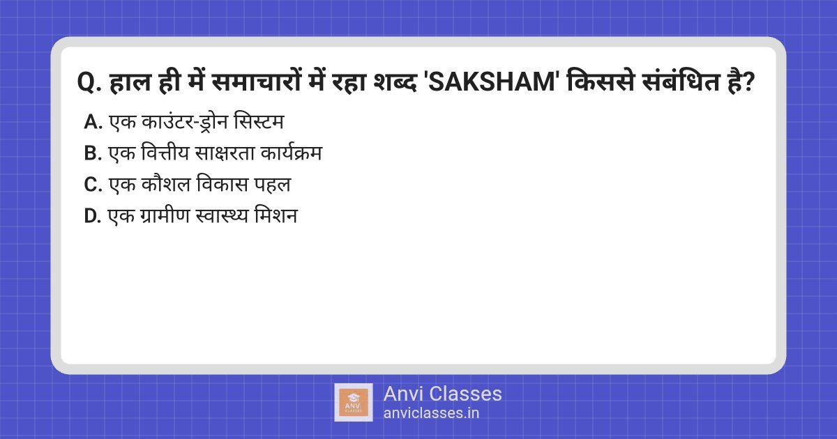 SAKSHAM: India’s Counter-Drone System