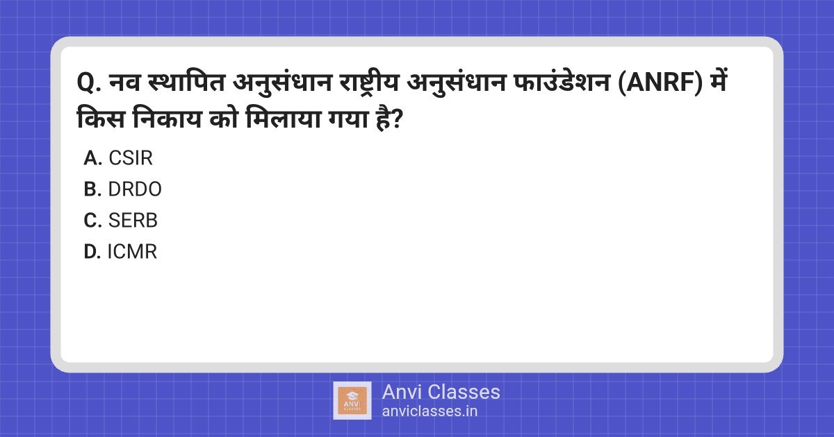 SERB Subsumed into ANRF India Research Foundation