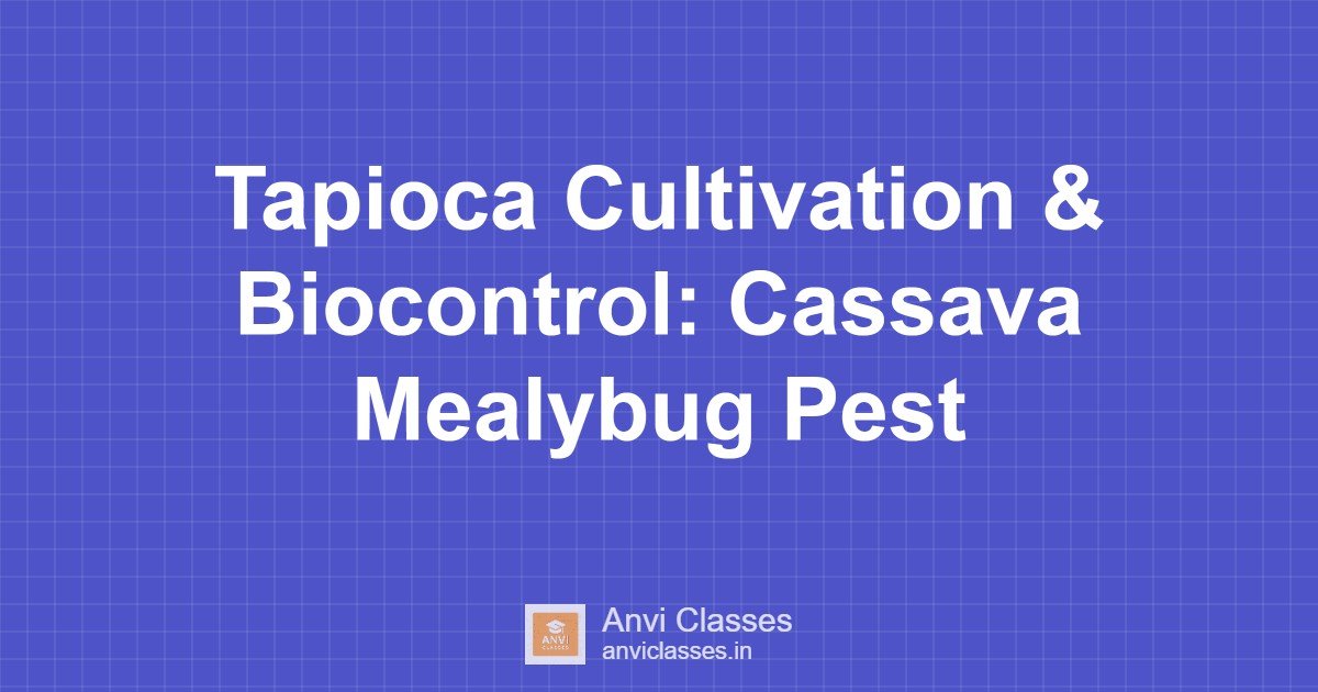 Tapioca Cultivation & Biocontrol: Cassava Mealybug Pest