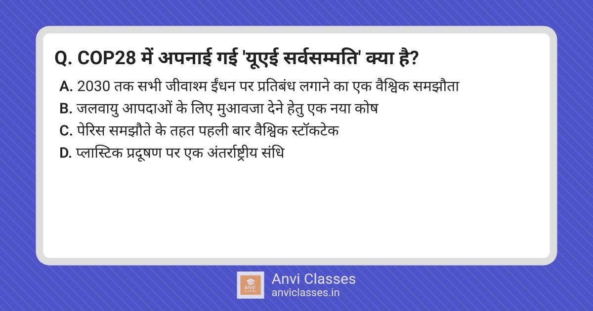 UAE Consensus at COP28: Global Stocktake