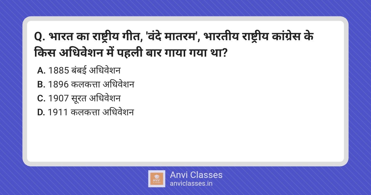 Vande Mataram: First Singing at INC Session