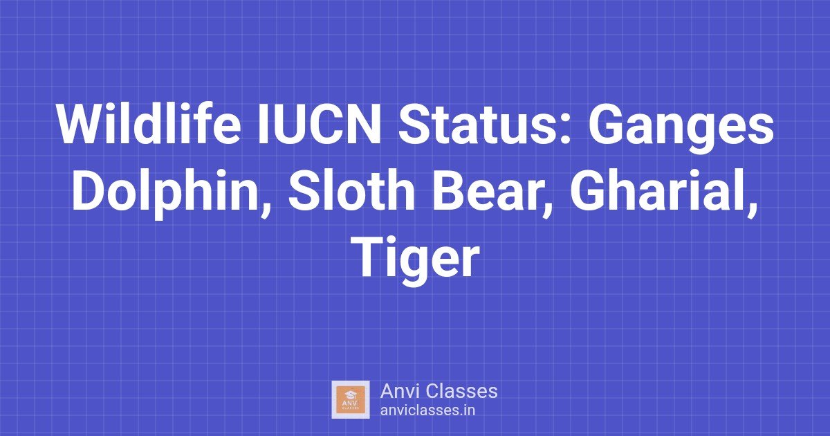 Wildlife IUCN Status: Ganges Dolphin, Sloth Bear, Gharial, Tiger