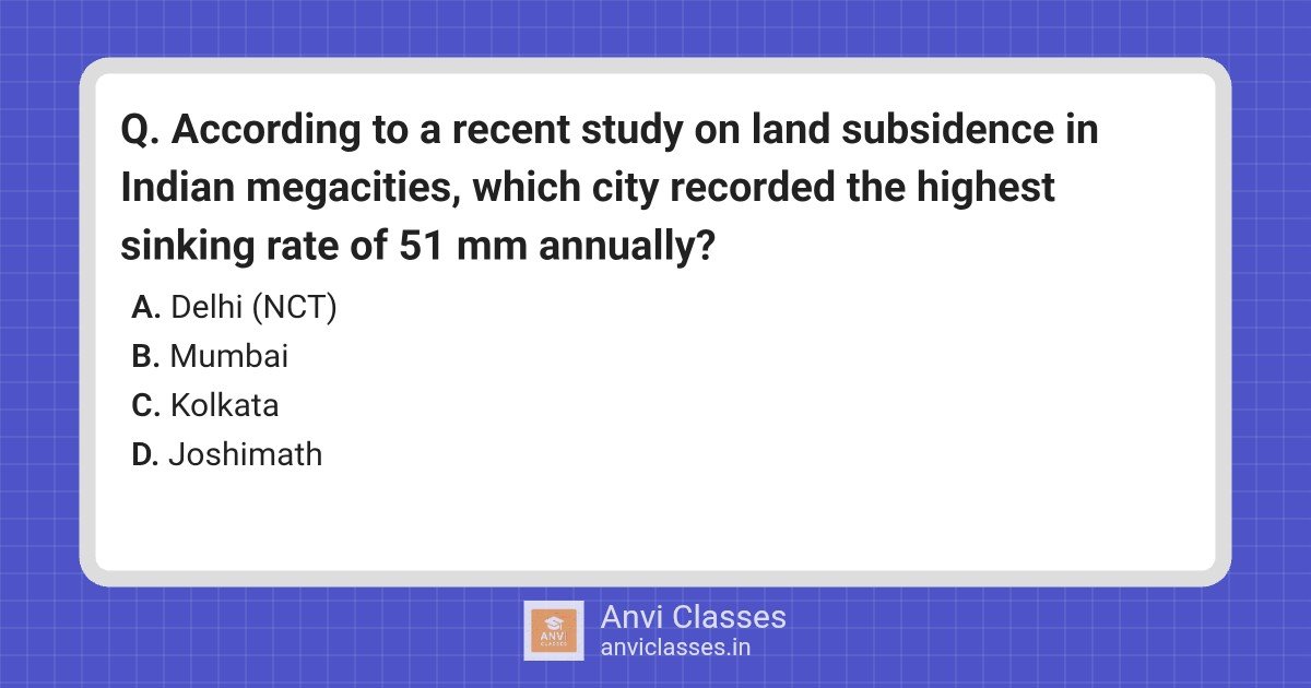 Indian Megacities: Delhi’s Highest Land Subsidence Rate