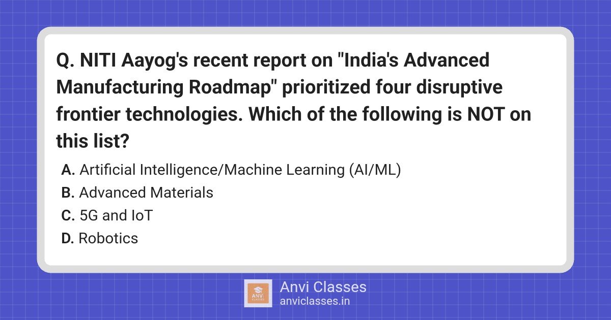 NITI Aayog, Manufacturing & Disruptive Technologies