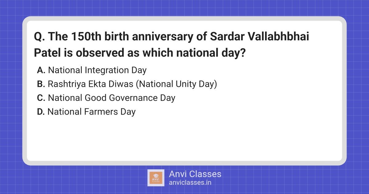 Sardar Patel’s 150th Birth Anniversary: Rashtriya Ekta Diwas