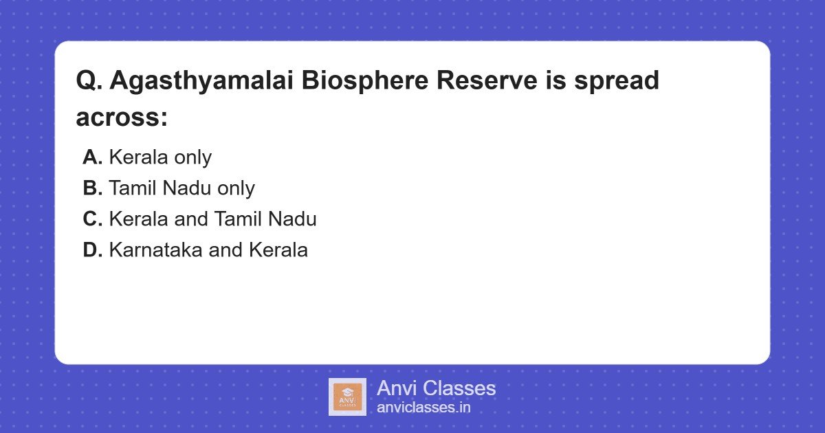 Agasthyamalai Biosphere Reserve Location
