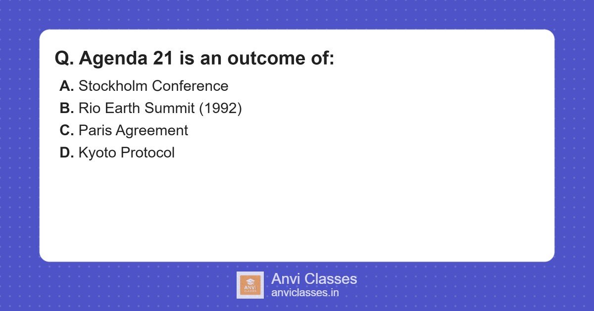Agenda 21 Outcome of Which Summit