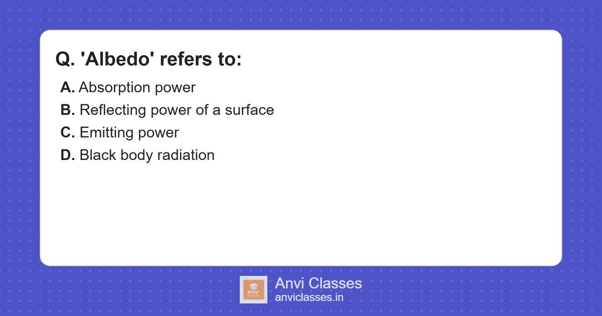 Albedo Definition MCQ