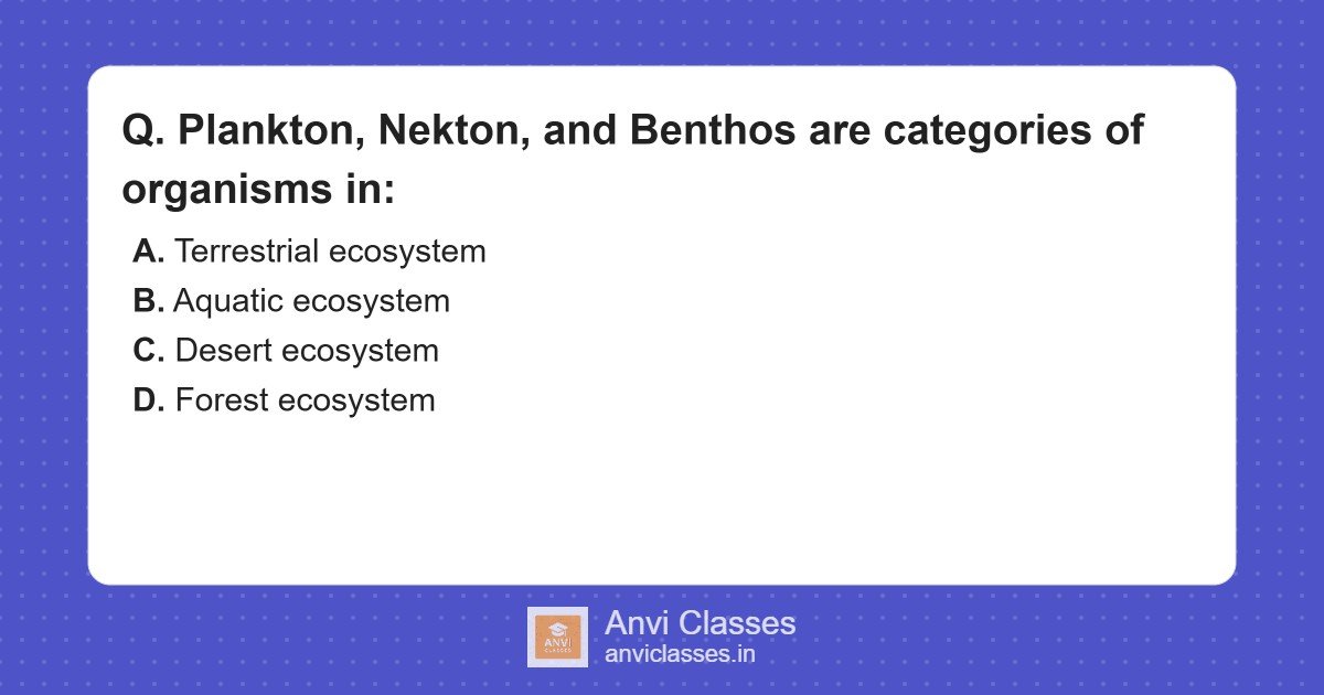 Aquatic Ecosystem: Plankton, Nekton, and Benthos