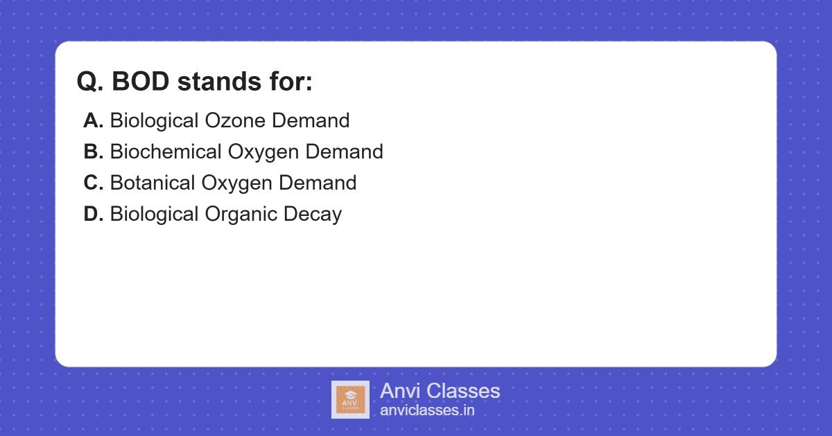 BOD Full Form: Biochemical Oxygen Demand