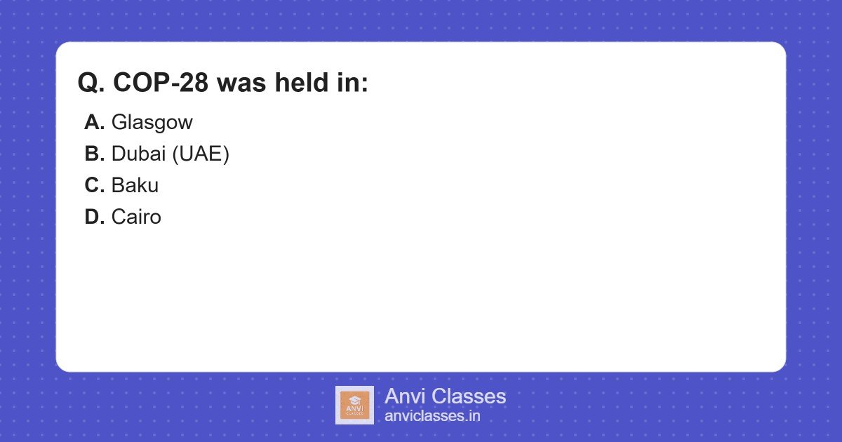 COP-28 Location: Dubai, UAE