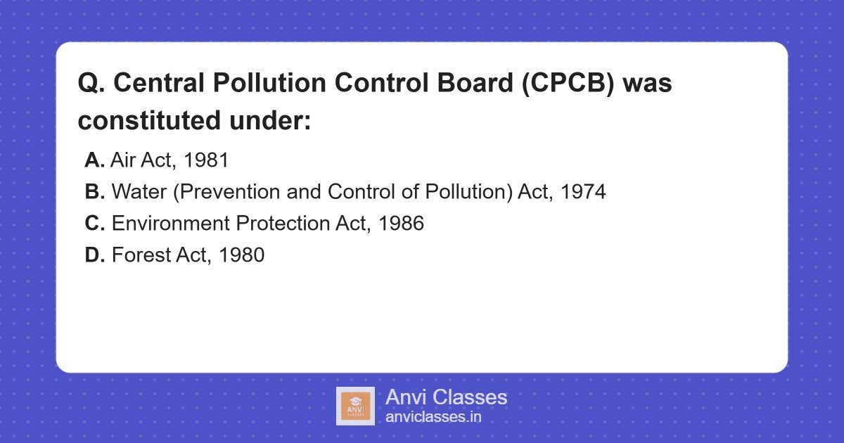 CPCB Constitution and Water Act 1974