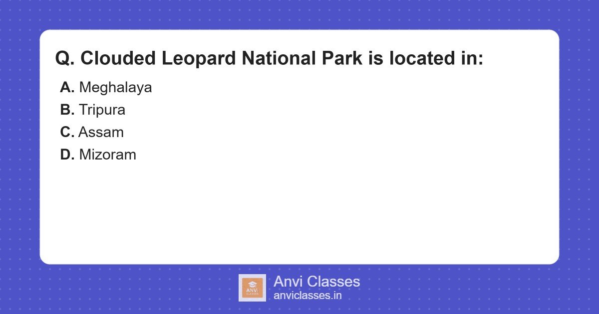 Clouded Leopard National Park Tripura