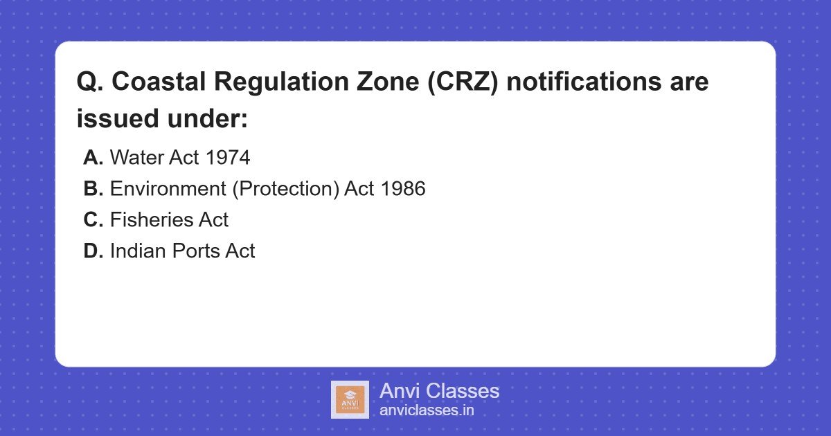 Coastal Regulation Zone (CRZ) Notifications Act