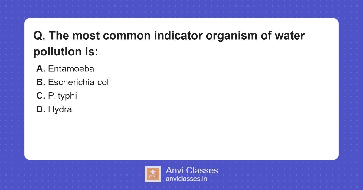 Common Indicator Organism of Water Pollution: E. coli