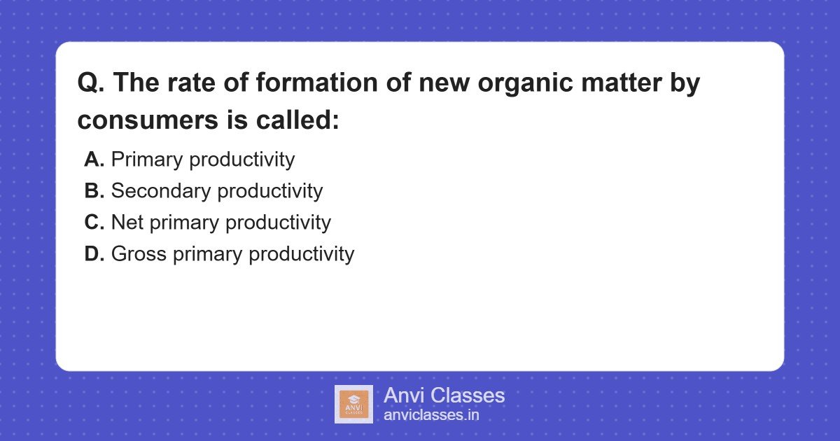Consumer Organic Matter Formation Rate