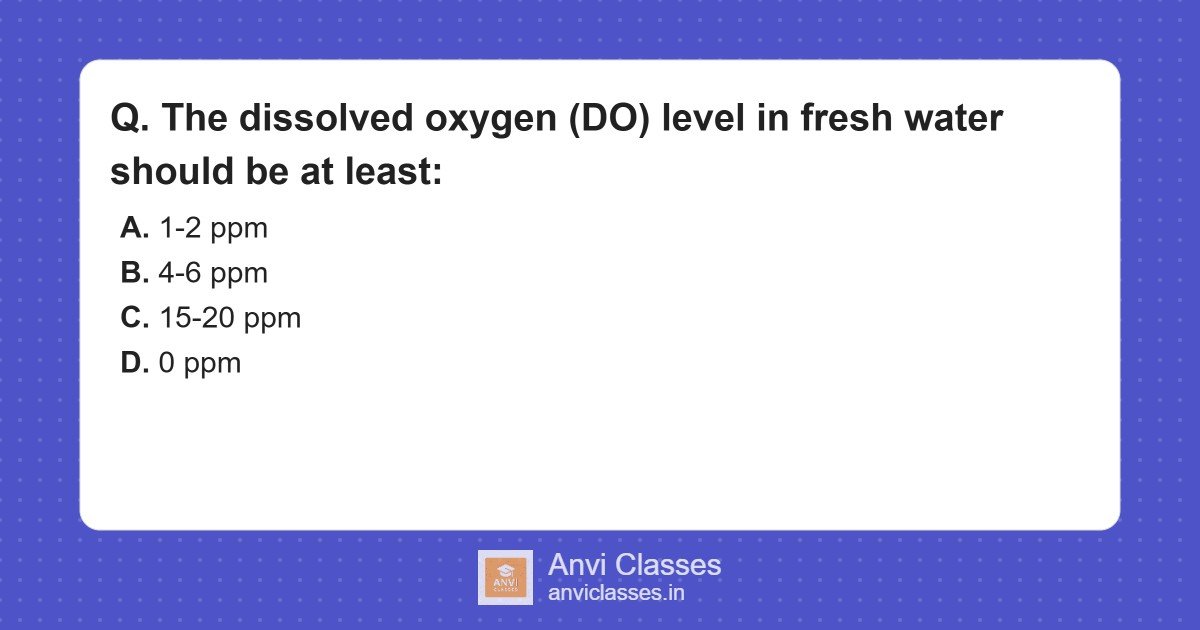 Dissolved Oxygen Level for Freshwater Health