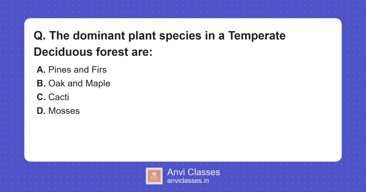 Dominant Plants of Temperate Deciduous Forests
