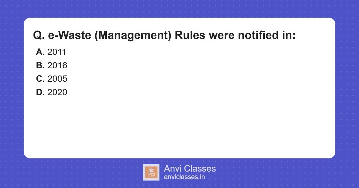 E-Waste Management Rules 2016