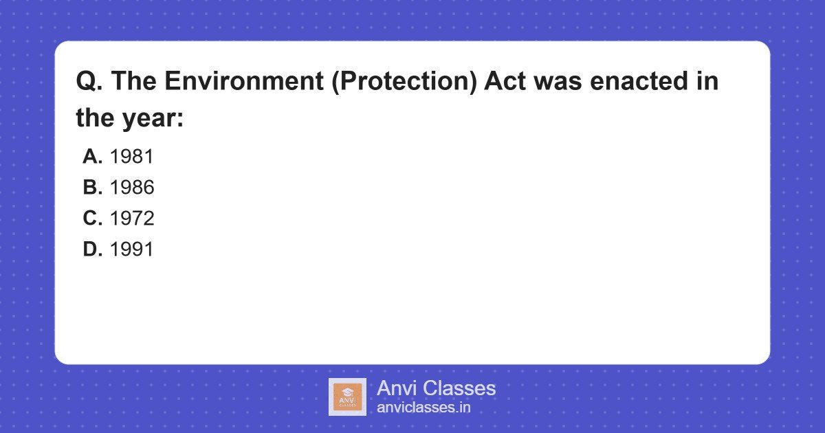 Environment Protection Act Year
