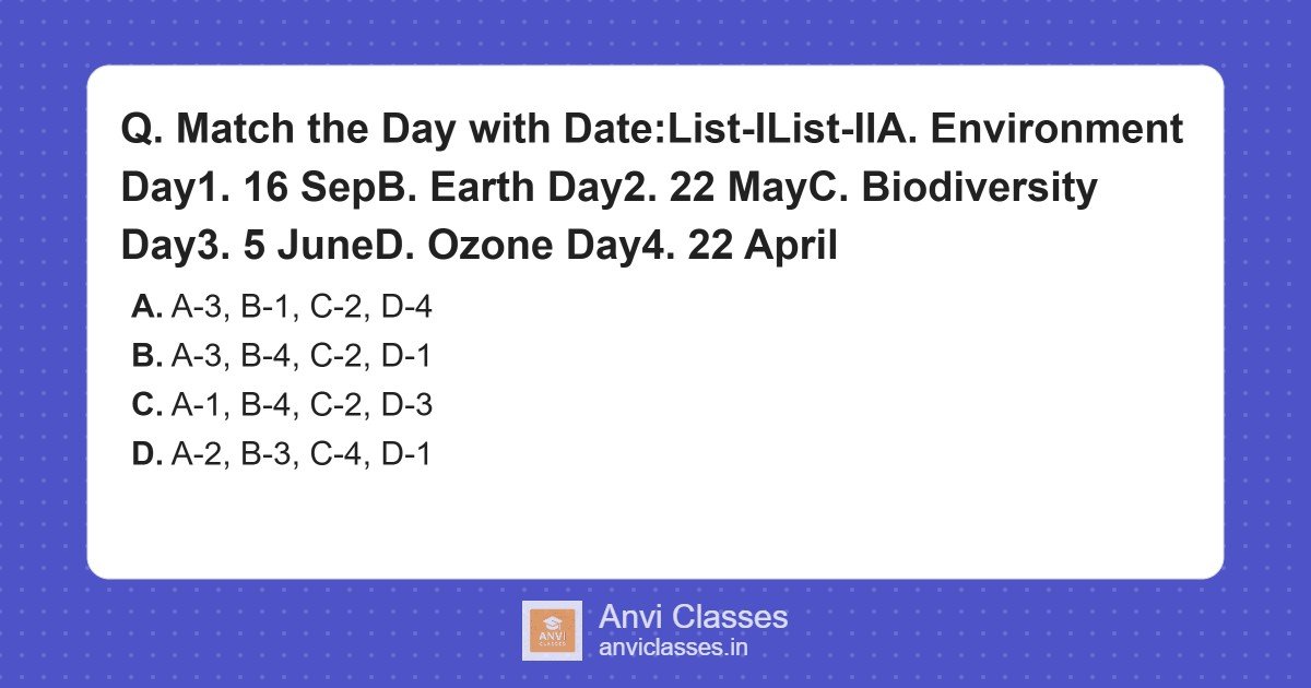Environmental Days and Their Dates: A Quick Match