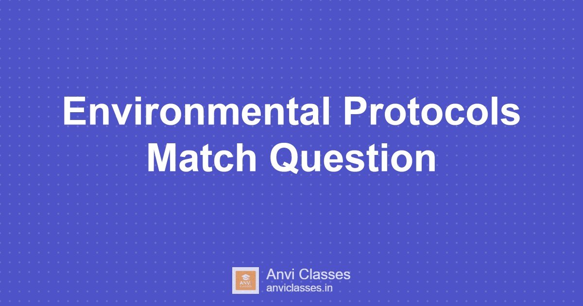 Environmental Protocols Match Question