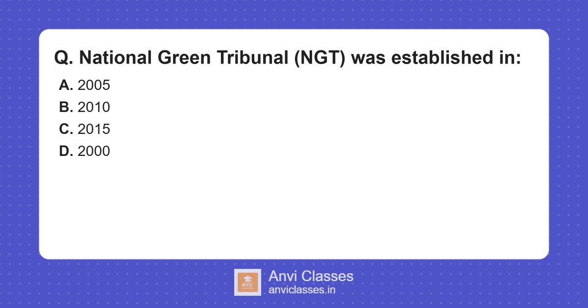 Establishment of National Green Tribunal (NGT)