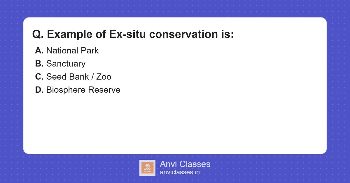 Ex-situ Conservation Examples (Seed Bank, Zoo)