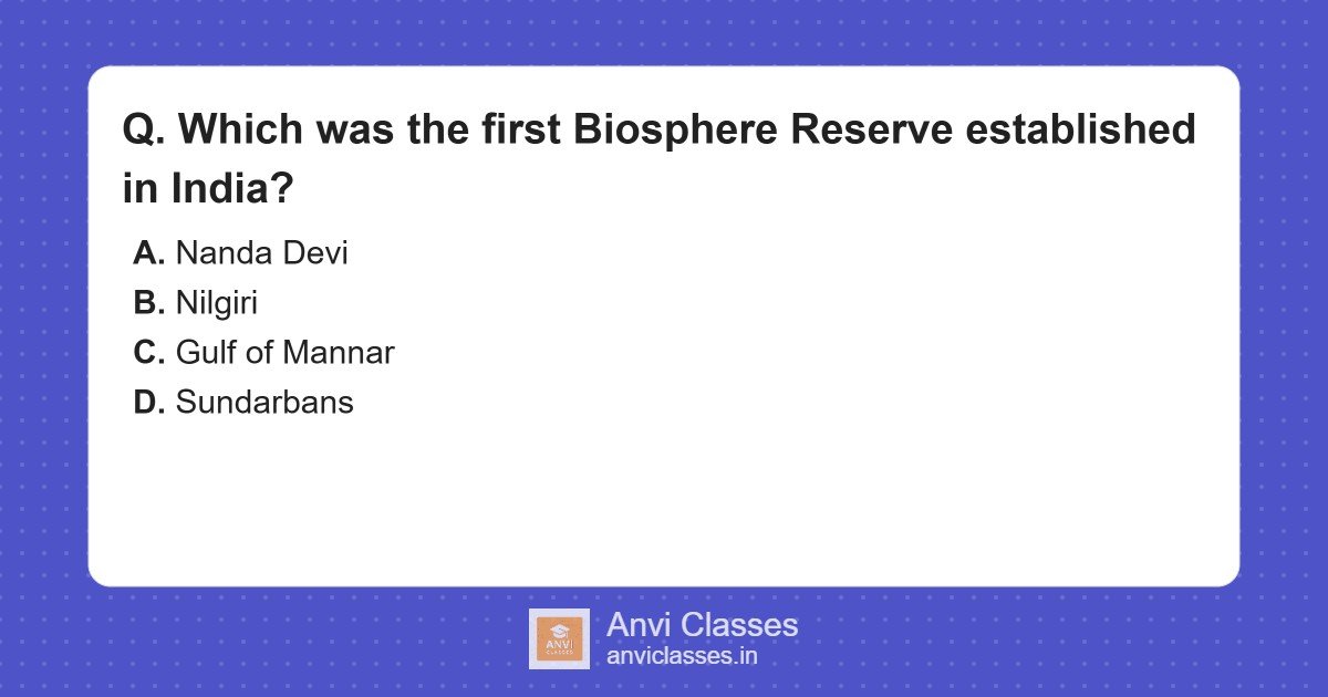 First Biosphere Reserve Established in India