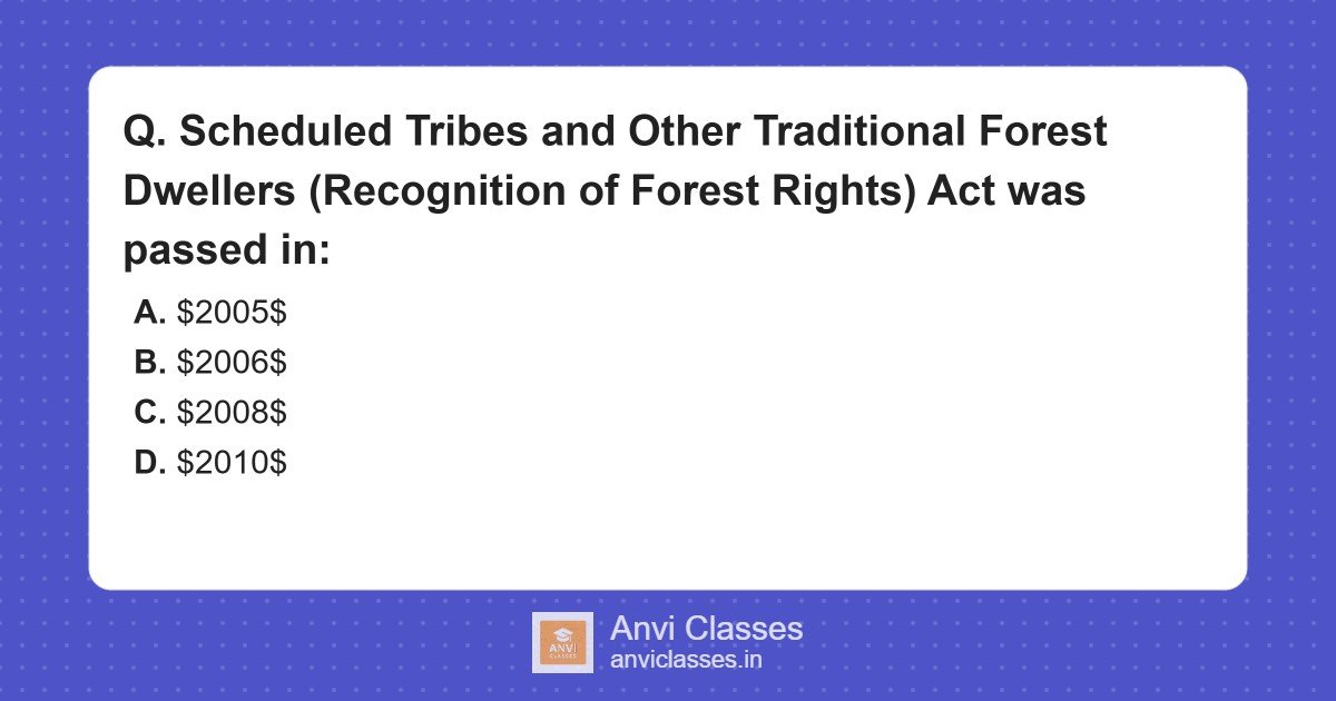 Forest Rights Act 2006 for Tribal Dwellers