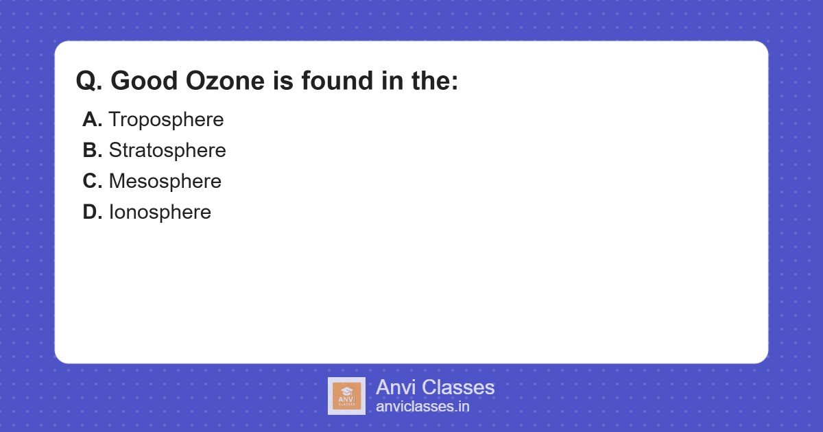 Good Ozone Location: Atmosphere Layers