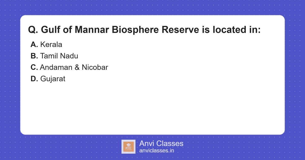 Gulf of Mannar Biosphere Reserve Location