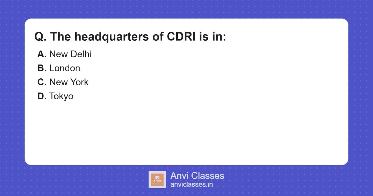 Headquarters of CDRI: India’s Role in Global Infrastructure