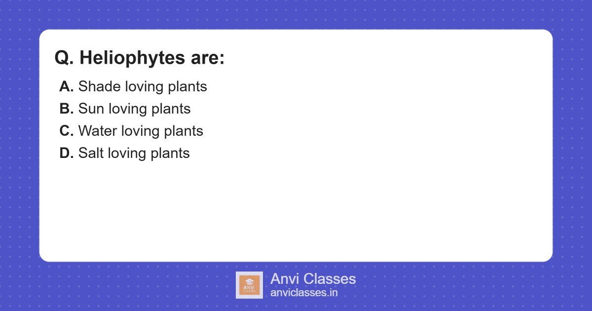 Heliophytes: Sun Loving Plant Types